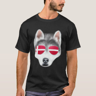 Deense Vlag Siberische Husky Hond Denemarken Zak T-shirt