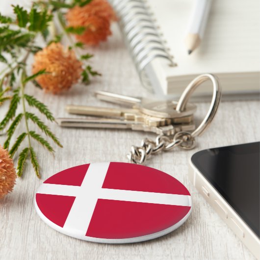 Deense vlag sleutelhanger (Zijkant)