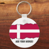 Deense vlag sleutelhanger (Voorkant)