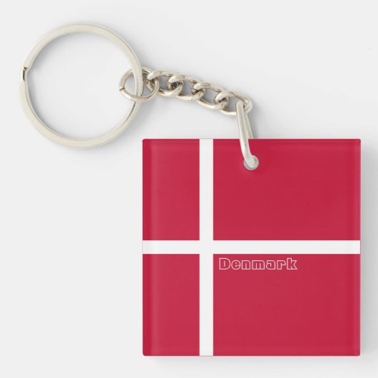 Deense vlag sleutelhanger (voorkant)