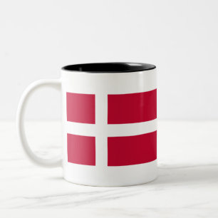 Deense vlag tweekleurige koffiemok