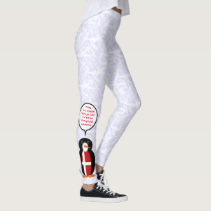 Deense Vlag Vakantie Ms. Penguin aan het praten Leggings