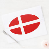 Deense vlag van Denemarken ovale sticker (Envelop)