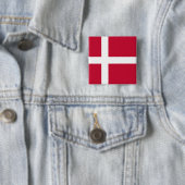 Deense vlag vierkante button 5,1 cm (In situ)