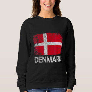 Deense Vlag  Vintage Vervuild Denemarken Trui