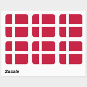 Deense vlag, vlag van Denemarken Vierkante Sticker (Vel)