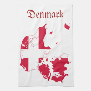 Deense vlaggenkaart theedoek