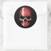  Deense vlaggenschedel Ronde Sticker (Tas)