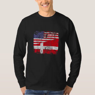 Deense wortels half Amerikaanse vlag Denemarken   T-shirt