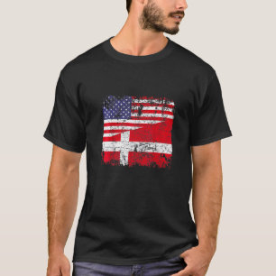 Deense wortels half Amerikaanse vlag Denemarken   T-shirt