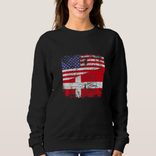Deense wortels half Amerikaanse vlag Denemarken   Trui