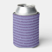 Deep Amethyst Glitter Style Horizontal Stripes  Blikjeskoeler (Blikje Voorkant)