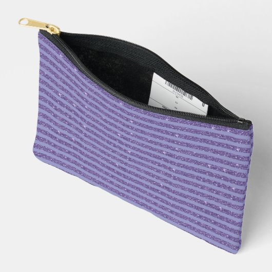 Deep Amethyst Glitter Style Horizontal Stripes  Etui (Open)