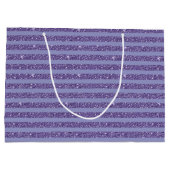 Deep Amethyst Glitter Style Horizontal Stripes  Groot Cadeauzakje (Achterkant)