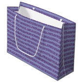 Deep Amethyst Glitter Style Horizontal Stripes  Groot Cadeauzakje (Voorkant Gekanteld)