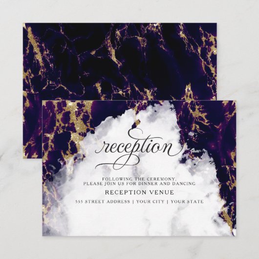 Deep Amethyst Waterverf Geode Barefoot Bride™ Kaart (Voorkant / Achterkant)