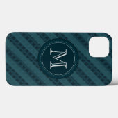 Deep Aqua Navy Blue Custom Monogram iPhone 6 Coque (Verso (horizontal))