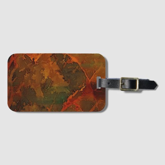Deep Autumn Rich Aardse Abstracte Herfst Bagagelabel (Voorkant (horizontaal))
