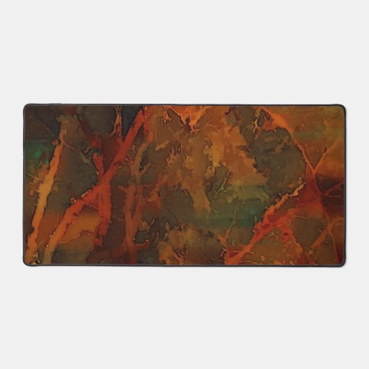 Deep Autumn Rich Aardse Abstracte Herfst Bureaumat (Voorkant)