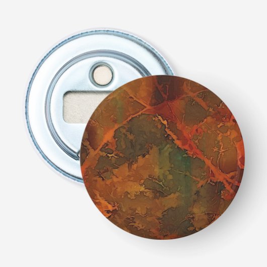Deep Autumn Rich Aardse Abstracte Herfst Button Flesopener (Voorkant)