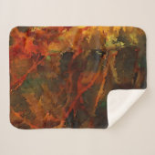 Deep Autumn Rich Aardse Abstracte Herfst Sherpa Deken (Voorkant (horizontaal))