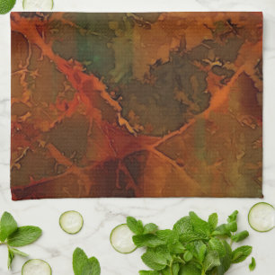 Deep Autumn Rich Aardse Abstracte Herfst Theedoek