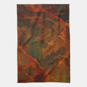 Deep Autumn Rich Aardse Abstracte Herfst Theedoek (Verticaal)