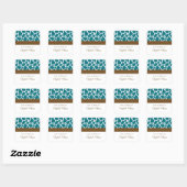 Deep Blauwgroen Giraffe Pattern Vierkante Sticker (Vel)