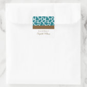 Deep Blauwgroen Giraffe Pattern Vierkante Sticker (Tas)