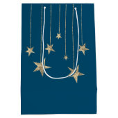 Deep Blauwgroen Silver Stars Wizard Gift Bag Medium Cadeauzakje (Achterkant)