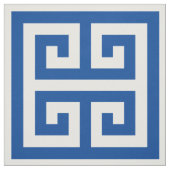 Deep Blue Alternating Greek Key Square Pattern Stof (Swatch)
