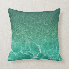 Deep Blue Aqua Glitter Pillow Kussen