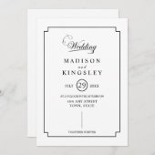 Deep Blue Bloemen Elegante herfst bruiloft Kaart (Voorkant / Achterkant)