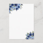Deep Blue Boho Florals – Rustic Wedding Informatiekaartje (Achterkant)