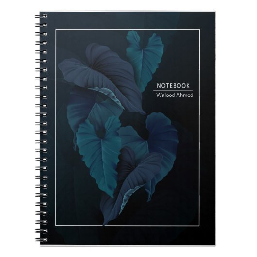 Deep Blue Botanical Dreams Spiral Notitieboek (Voorkant)