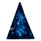 Deep Blue & Bright Sneeuwvlokken Party Pet Feesthoedjes (Rechts)