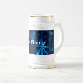 Deep Blue & Bright Snowflakes Stein Voeg Jouw naam Bierpul (Voorkant rechts)