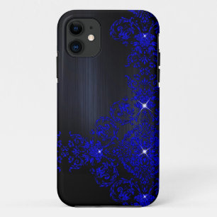 Deep Blue Damask iPhone 11 Hoesje