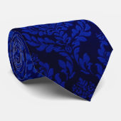 Deep Blue Damask Stropdas (Opgerold)
