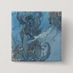 Deep Blue Dream Mermaid Button