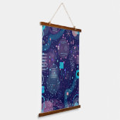 Deep Blue Dreams Abstract Art Hangend Wandkleed (Gebogen)
