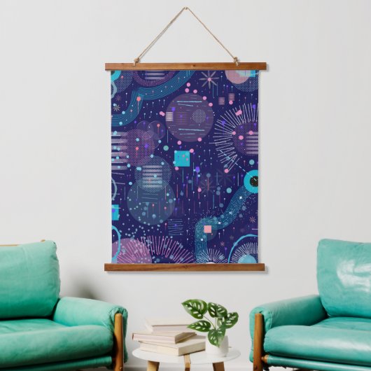 Deep Blue Dreams Abstract Art Hangend Wandkleed (Woonkamer)
