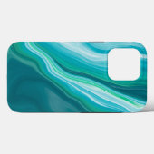 Deep Blue en Blauwgroen Green Ocean Marble Art Case-Mate iPhone Case (Achterkant (horizontaal))