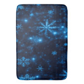 Deep Blue en Bright Snowflakes Large Bath Mat (Voorkant Verticaal)