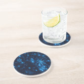 Deep Blue en Bright Snowflakes Sandstone-Onderzett Zandsteen Onderzetter (Zijkant)