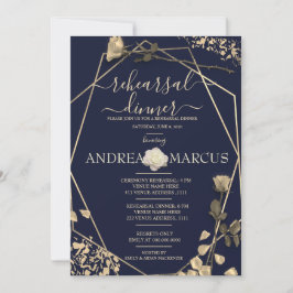 Deep Blue en Champagne Wedding Rehearsal Dinner