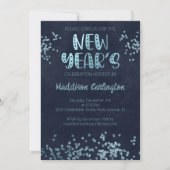 Deep Blue en Glitter sterren nieuwjaarsfeest Kaart (Voorkant)