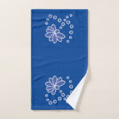 Deep Blue en Medium Moderne Bloem Bad Handdoek (Handdoek)