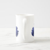 Deep Blue en White Iris Porselein Kop (Achterkant)