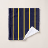Deep Blue en Yellow Stripes Bad Handdoek (Wasdoekje)